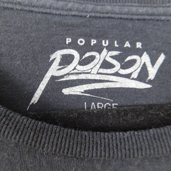 Popular Poison‎ Trippin Sun Graphic T-Shirt Short Sleeve Black Large - Picture 2 of 2